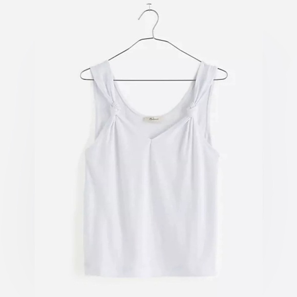 Madewell Knotted-Strap Tank Eyelet White NWT Size XXS - Picture 6 of 6